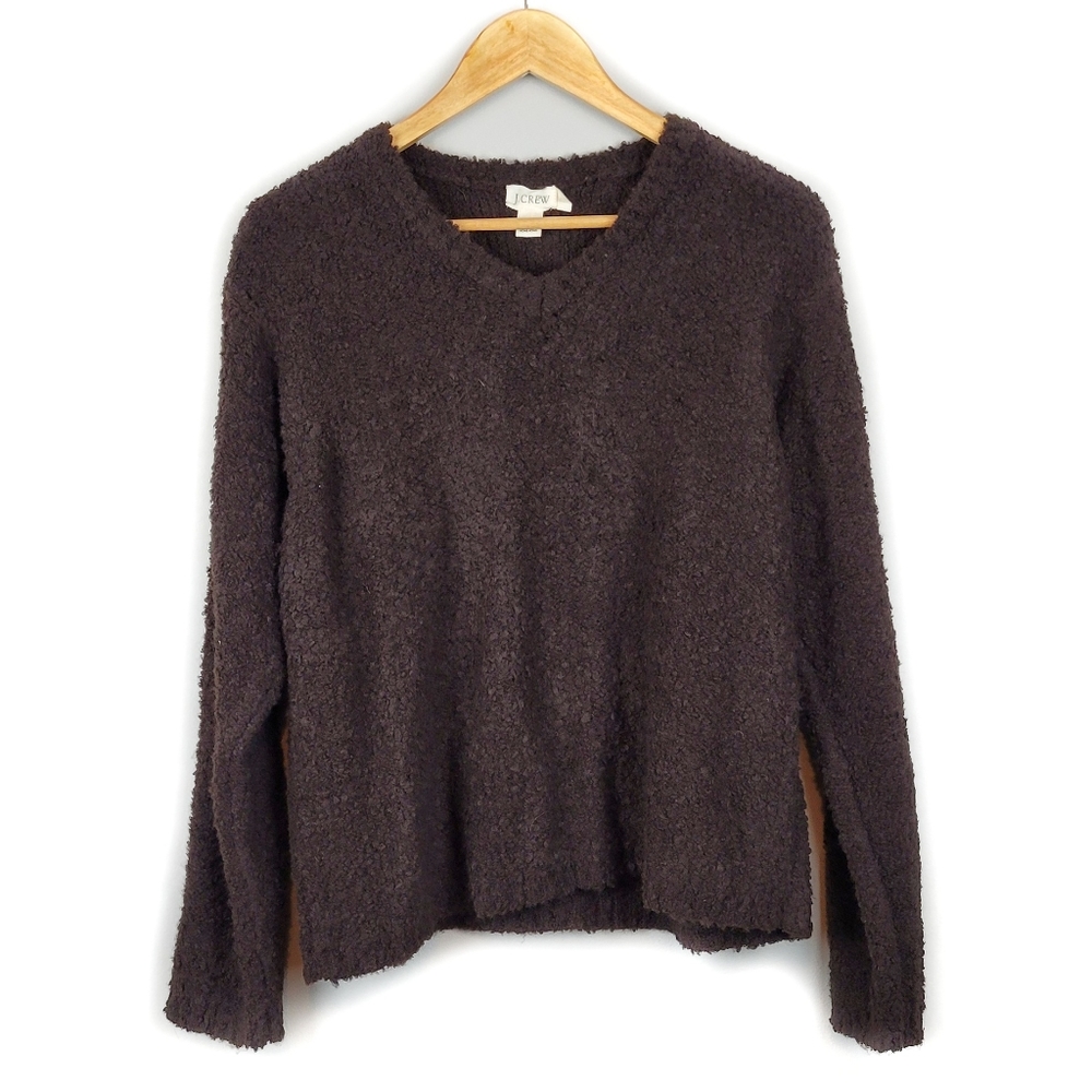 J. Crew Brown Fuzzy Acryclic Sweater Size Large